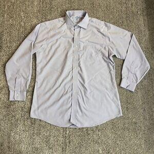 Brooks Brothers Shirt Mens 16.5 - 34 Blue Plaid Regent 100% Cotton Button Down